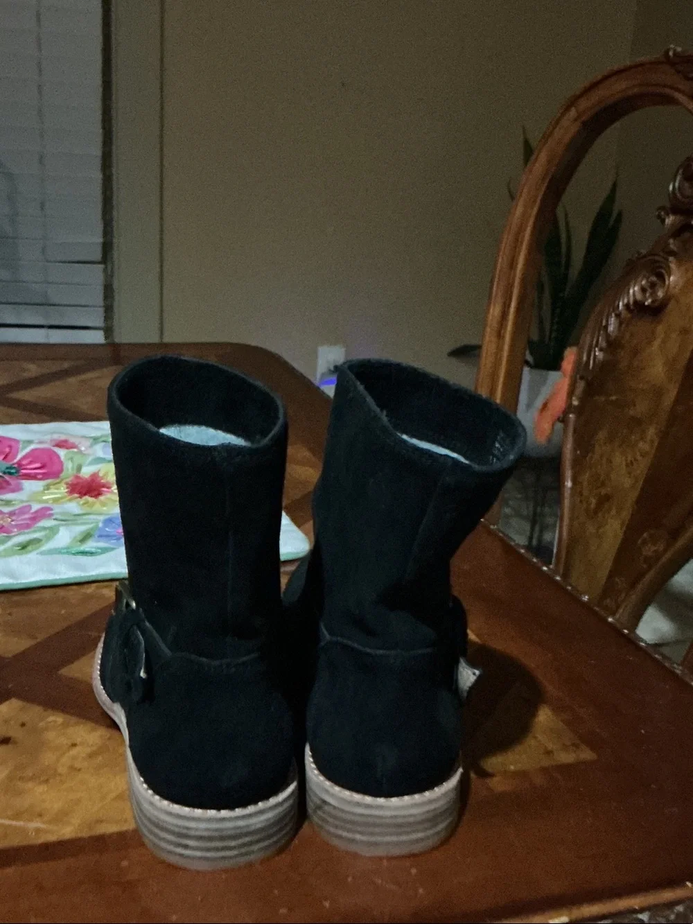 Splendid Black Suede Buckle Wrap Ankle Booties